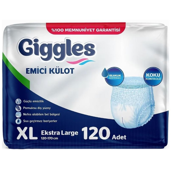 Giggles Yetişkin Emici Külot Ekstra Büyük Boy (XL) 30'lu 4 Paket