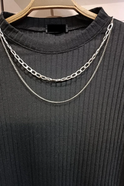 Kadın 2 Parça Metal Kolye