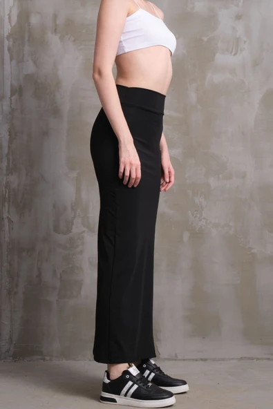 Kadın Ottoman Kumaş Yırtmaçlı Uzun Etek - 6