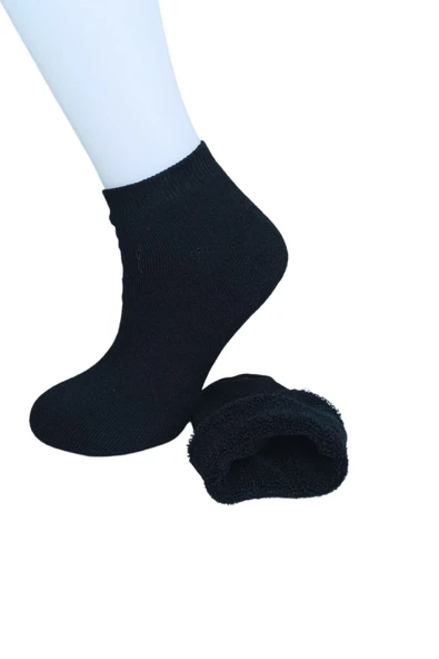Kışlık Kadın 4 Adet Havlu Polar Kışlık Çorap Bilek Boy -20c Kadar Isı Koruma - 4