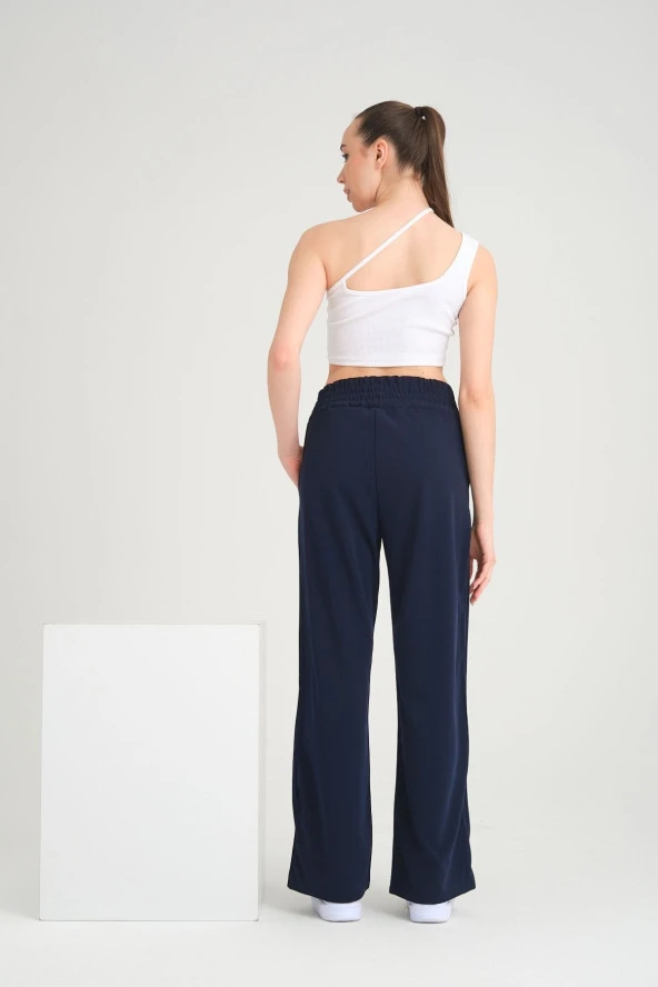 Palazzo Bol Oversize Kadın Pantolon Ütü İzi Dikişli Ve Cepli - 2