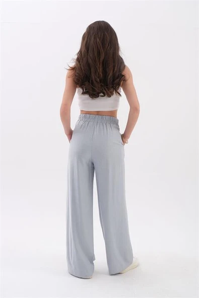 Önü Çimalı Diyagonal Pantolon - Antrasit - Resim 4