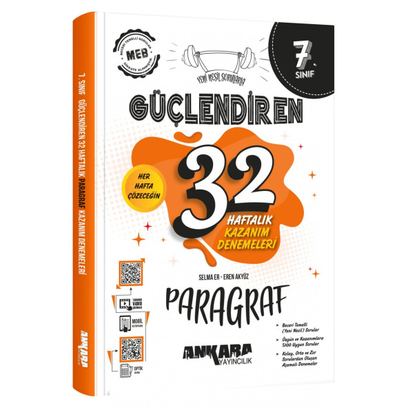 ANKARA YAY. 7.SINIF GÜÇ. 32 HAFTALIK PARAGRAF KAZANIM DENEMELERİ