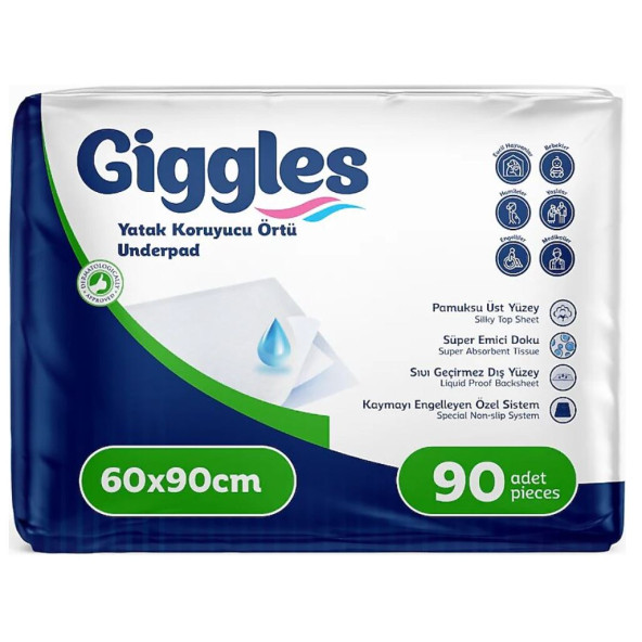 Giggles 60 x 90 Yatak Koruyucu Örtü 30'lu 3 Paket 90 Adet