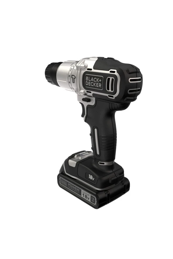 Black+Decker Silver Series BDCHD18SC2K-QW 18V 1.5Ah Çift Batarya Darbeli Matkap + Aksesuar (Kitbox) - 3