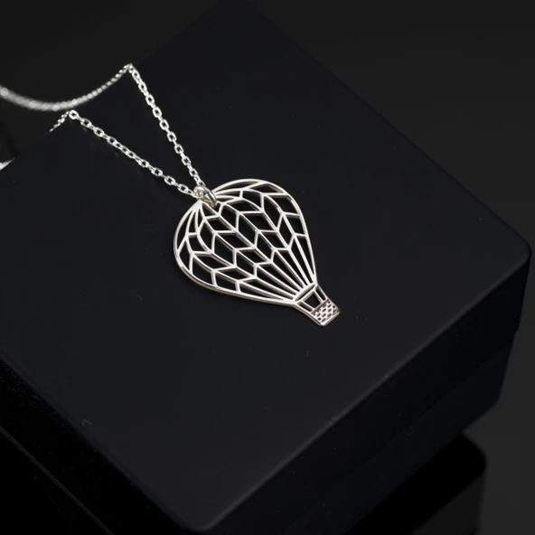 925 Ayar Gümüş Kapadokya Uçan Balon Kolye Özel Tasarım ürün görseli 1