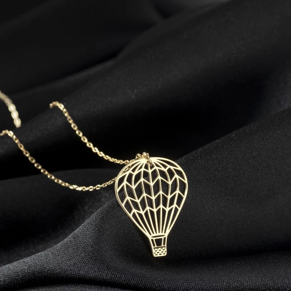 925 Ayar Gümüş Kapadokya Uçan Balon Kolye Özel Tasarım - Resim 2
