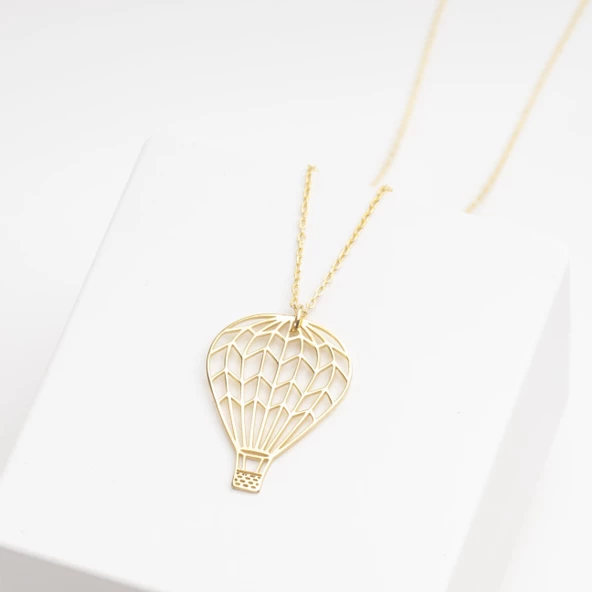 925 Ayar Gümüş Kapadokya Uçan Balon Kolye Özel Tasarım - Resim 3