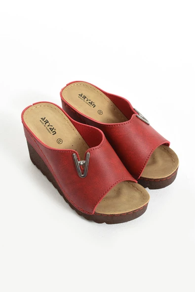 Albishoes Kadın Yüksek Dolgu Topuk 8,5 Cm Günlük Hafif Yumuşak Rahat Taban Anatomik Kadın Terlik - 5