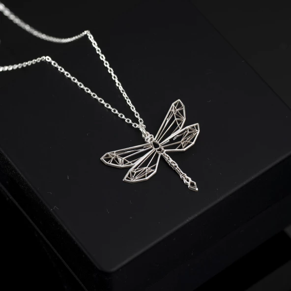 925 Ayar Gümüş Yusufçuk Kolye Özel Tasarım ürün görseli 1