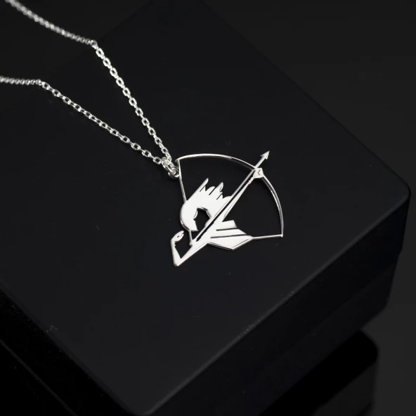 925 Ayar Gümüş Okçu Kolye Özel Tasarım ürün görseli 1