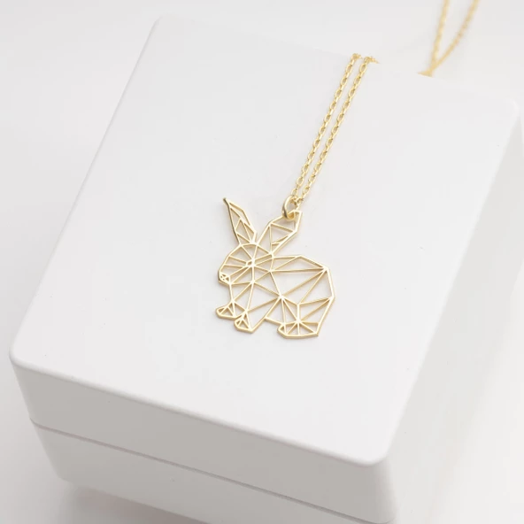 925 Ayar Gümüş Tombul Tavşan Kolye Özel Tasarım - Resim 3