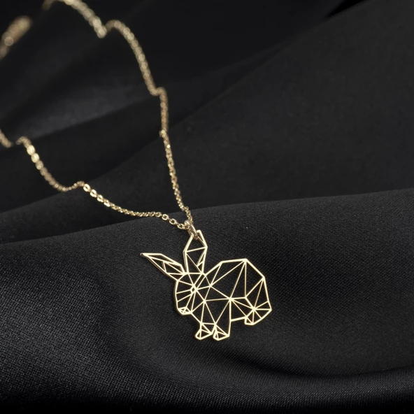 925 Ayar Gümüş Tombul Tavşan Kolye Özel Tasarım ürün görseli 1