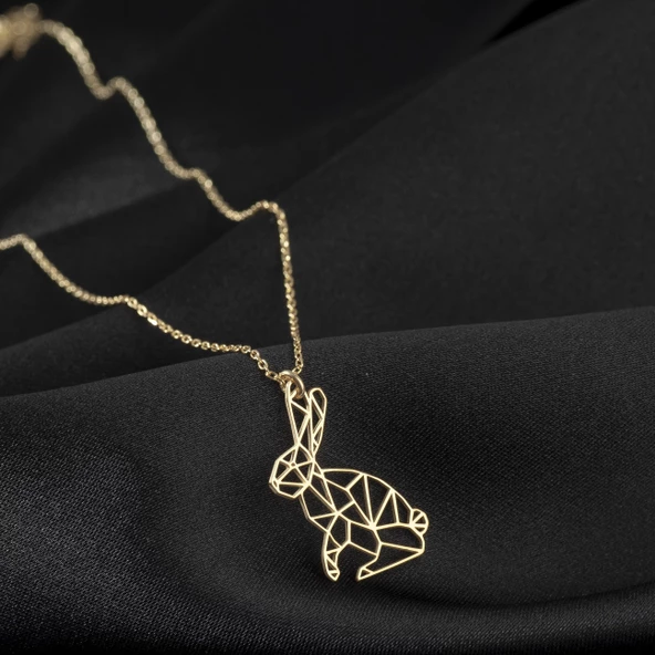 925 Ayar Gümüş Tavşan Kolye Özel Tasarım ürün görseli 1