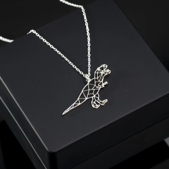 925 Ayar Gümüş Trex Kolye Özel Tasarım - Resim 2