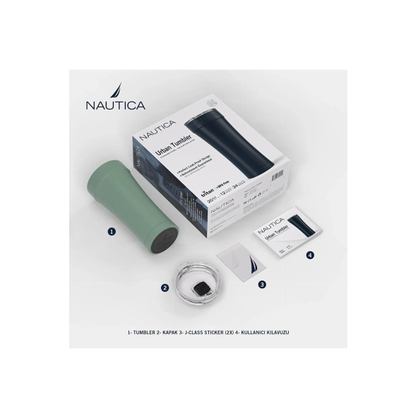 Nautica Elegant Serisi Urban Termos Paslanmaz Çelik Yeşil (590 ml) - 4