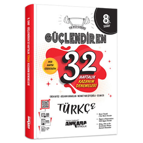 ANKARA YAY. 8.SINIF GÜÇ. 32 HAFTALIK TÜRKÇE KAZANIM DENEMELERİ