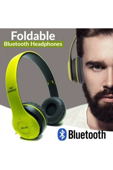 AbaTech NOTE 10 XİAOMİ - NOTE 10 PRO XİAOMİ UYUMLU P47 YEŞİL BLUETOOTH KABLOSUZ KULAKLIK - Resim 3