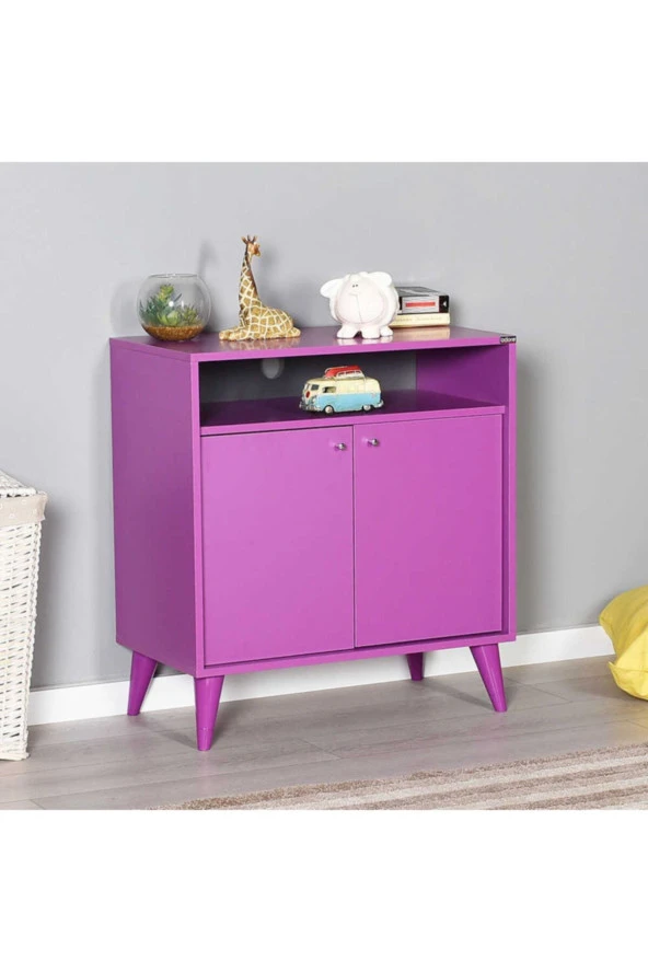 London Çok Amaçlı Dolap - Mor 73x79x42 cm (GxYxD) - 6