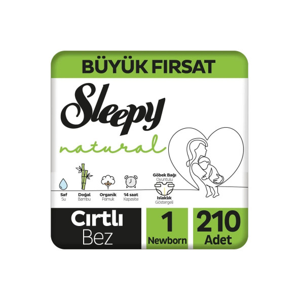 SLEEPY NATURAL BEBEK BEZİ 1 NUMARA 210 ADET