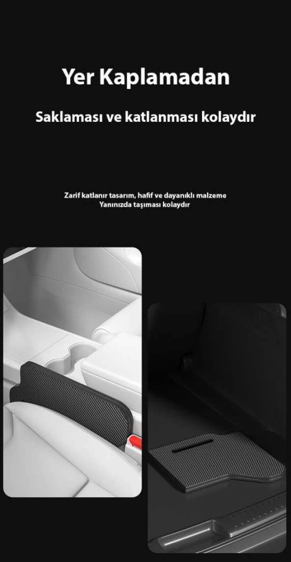 Polham 70x40 CM Tesla Model ve Model Y İle Uyumlu Araç İçi Masa,Bardaklıklı Yemek ve Çalışma Tepsisi - 2