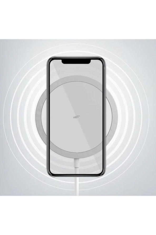 0660 Magsafe 15w Mıknatıslı Kablosuz Şarj Cihazı - Beyaz