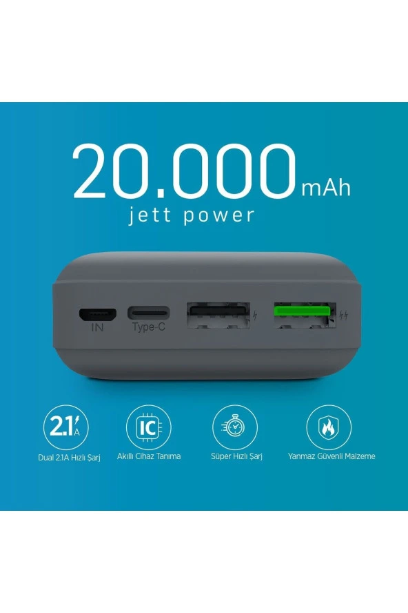 Mf Product Jettpower 0662 2.1a Micro Usb Type-c 20000 Mah Powerbank - 3