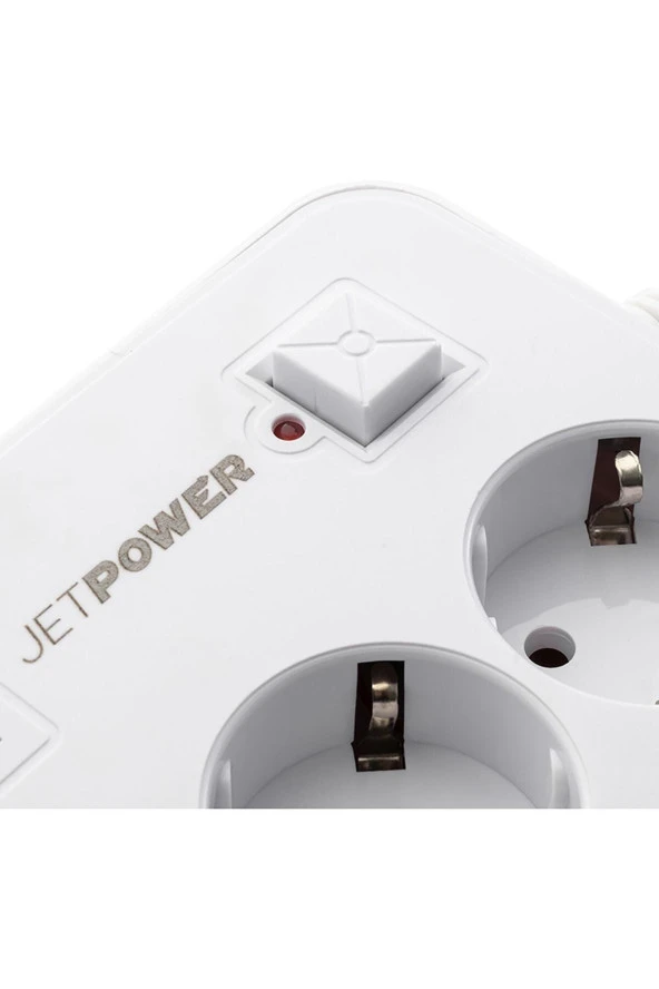 Jettpower 0370 Akım Korumalı 3 Usb'li 3'lü Grup Priz 2 M Uzatma Kablosu Beyaz - 3