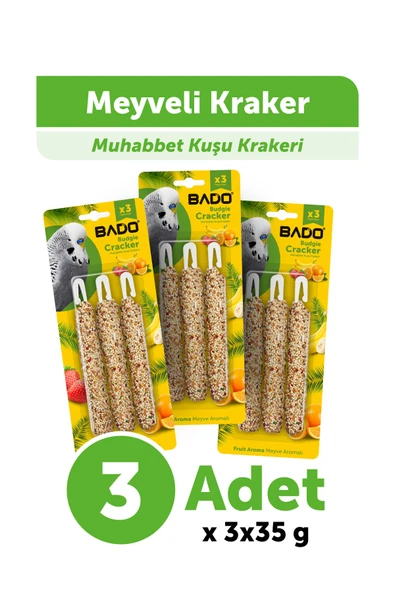 Bado Muhabbet Kuş Krakeri Meyveli 105GR 3Lü