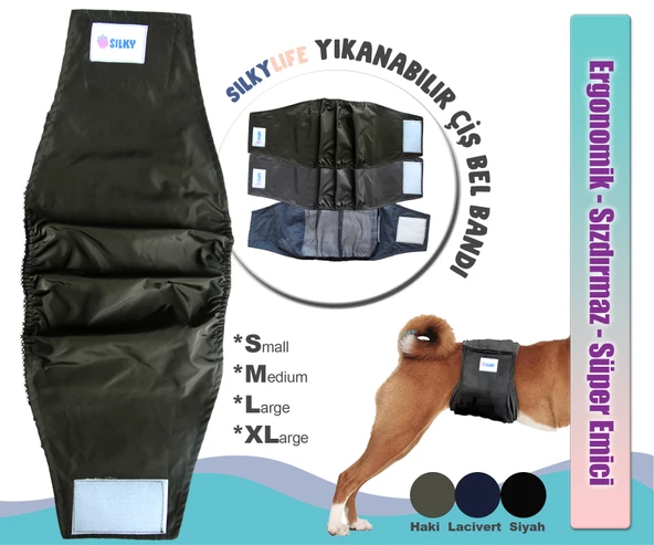 Silky - Erkek köpekler için Çiş Bel Bandı - Yıkanabilir / Değiştirilebilir - 3