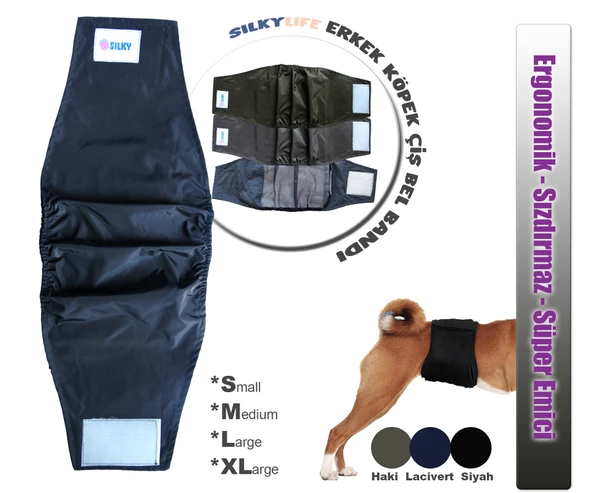 Silky - Erkek köpekler için Çiş Bel Bandı - Yıkanabilir / Değiştirilebilir - 2