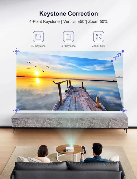 WiMiUS Film Projektörü - WiFi-Bluetooth 1080P - 2