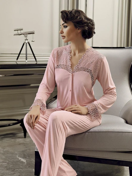 190 6'lı Takım Kısa Penye Gecelik Sabahlık Takım - 7