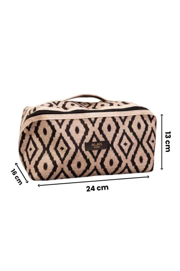 Bohe Makyaj Çantası, Düzenleyici, Seyahat Tipi Çanta Organizer 24x16x13 cm - 3