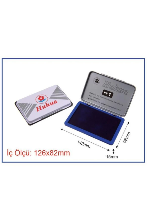 Mühürcüm Stampa Mürekkep Metal Kasa Baskı Pedi 126 mm x 82 mm - Resim 2