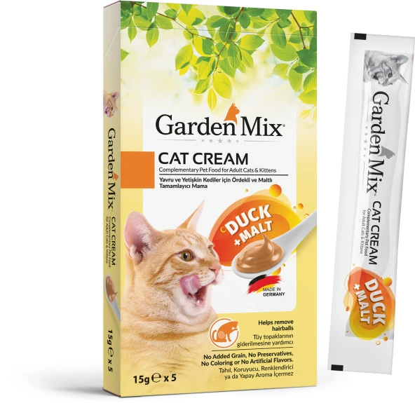 Garden Mıx Kedi Kreması Ördek+malt 15gr*5