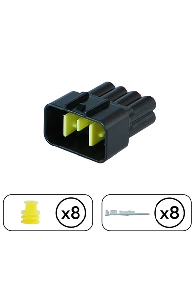 İş Makina Soketi Dişi 8 Pin Kablosuz