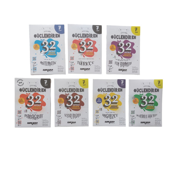 ANKARA YAY. 7.SINIF  GÜÇ. 32 HAFTALIK DENEME 7 KİTAP SET