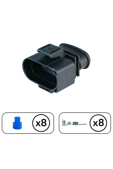 Mandallı Dişi Soket 8 Pin Kablosuz - Resim 2