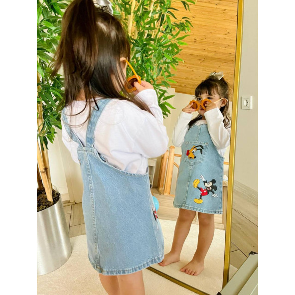 Mickey Baskılı Denim Kız Çocuk Jile - 2
