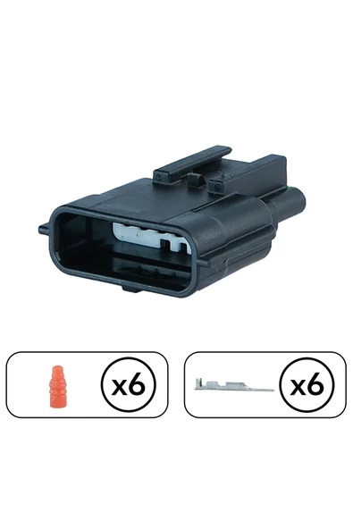 Gaz Kelebek Soketi Dişi 6 Pin Kablosuz