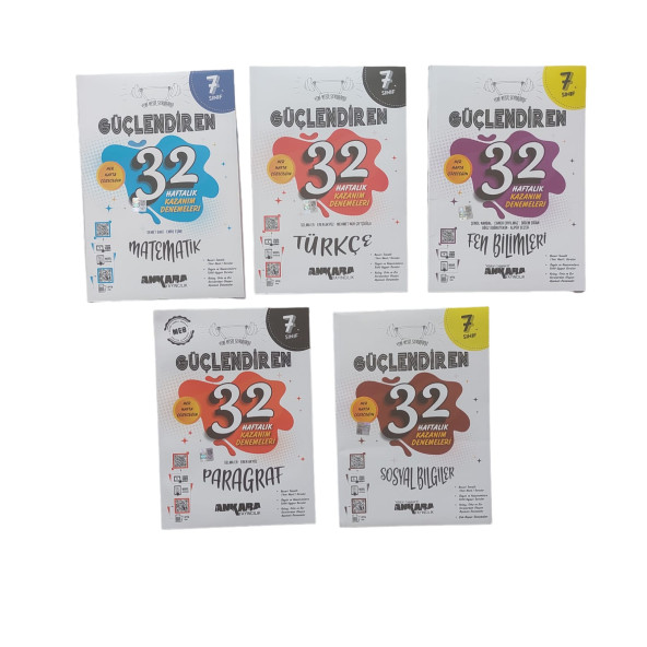 ANKARA YAY. 7.SINIF  GÜÇ. 32 HAFTALIK DENEME 5 KİTAP SET