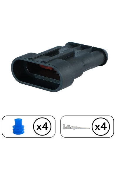 Superseal Dişi Soket 4 Pin Kablosuz