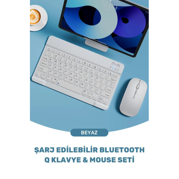 Ultra İnce Taşınabilir Kablosuz Bluetooth Klavye Mouse Seti