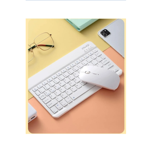 Ultra İnce Taşınabilir Kablosuz Bluetooth Klavye Mouse Seti - 5