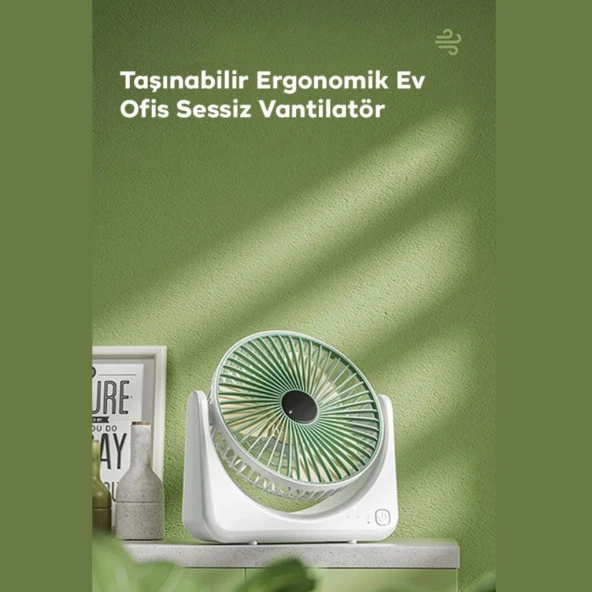 Coofbe Taşınabilir Hız Ayarlı Serenity Sessiz 1200 Mah Şarjlı Masaüstü Vantilatör Ev Ofis Vantilatör - 3