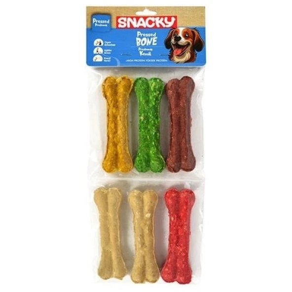 Snacky Munchy Köpek Press Kemik 6lı *11,5cm *255g  Skt : 07/2026