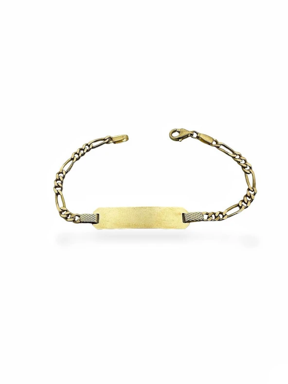 İsim Yazılı Çocuk Künyesi 14 Ayar Altın Bileklik - Resim 2