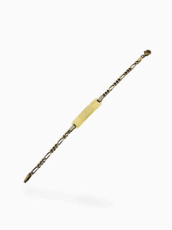 İsim Yazılı Çocuk Künyesi 14 Ayar Altın Bileklik - Resim 3