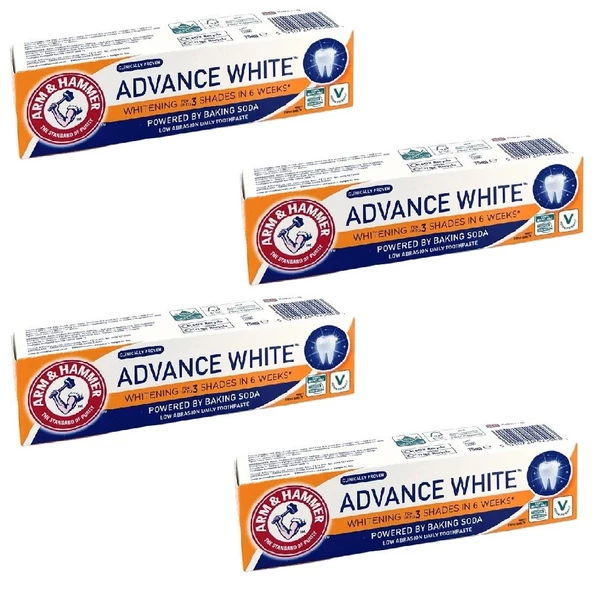 Arm & Hammer Advance White 3 Tona Kadar Beyazlatıcı Florürlü Diş Macunu 75 ml 4 Adet